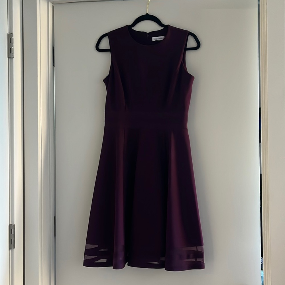 Calvin Klein Purple Fit & Flare Dress